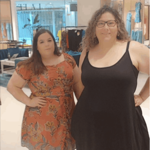 Warna Downey & Nicole Marchand modelling at Incadescent with a dirty camera lense
